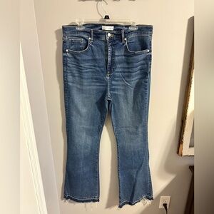 LOFT Blue Flare Wide Leg Jeans